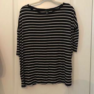 Oversized Black and White Top